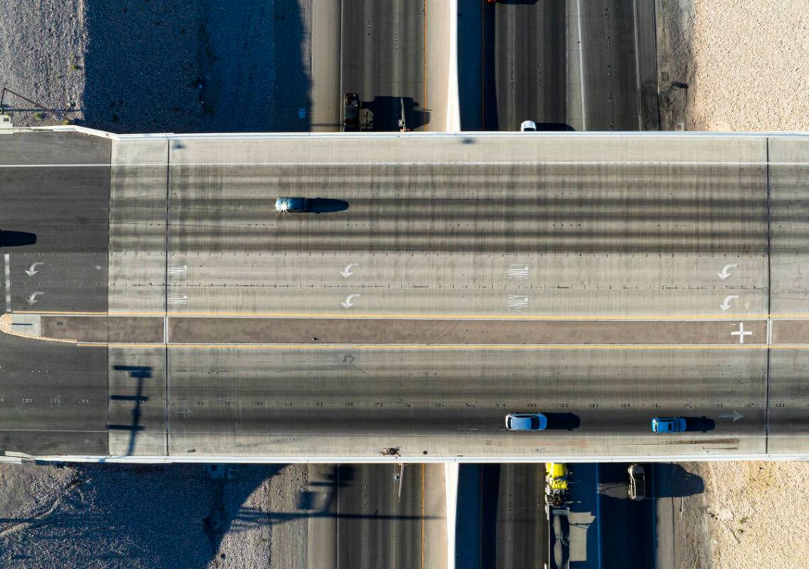 An aerial view of the current 215 Beltway and Summerlin Parkway, on Tuesday, Sept. 17, 2024, in ...