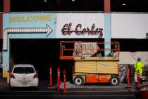Renovation work goes on at the El Cortez on Thursday, Sept. 19, 2024, in downtown Las Vegas. (C ...