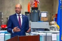 Nevada Attorney General Aaron Ford in North Las Vegas in 2024. (L.E. Baskow/Las Vegas Review-Jo ...