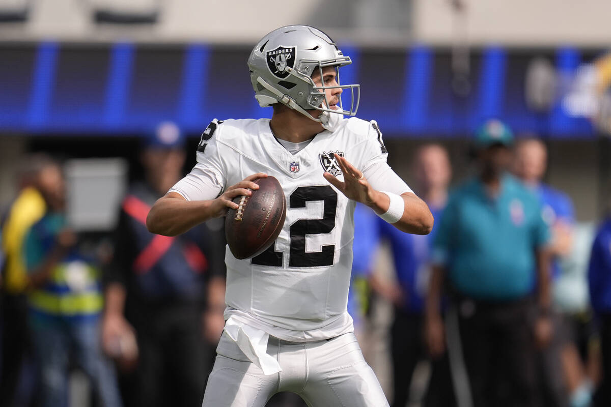 Raiders’ Aidan O’Connell suffers thumb injury, Gardner Minshew goes in