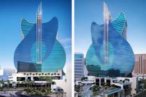 A rendering of the guitar-shaped hotel tower that Hard Rock International plans to build at the ...