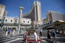 The Venetian on the Strip in Las Vegas Thursday, April 25, 2019. The Venetian, which opened May ...