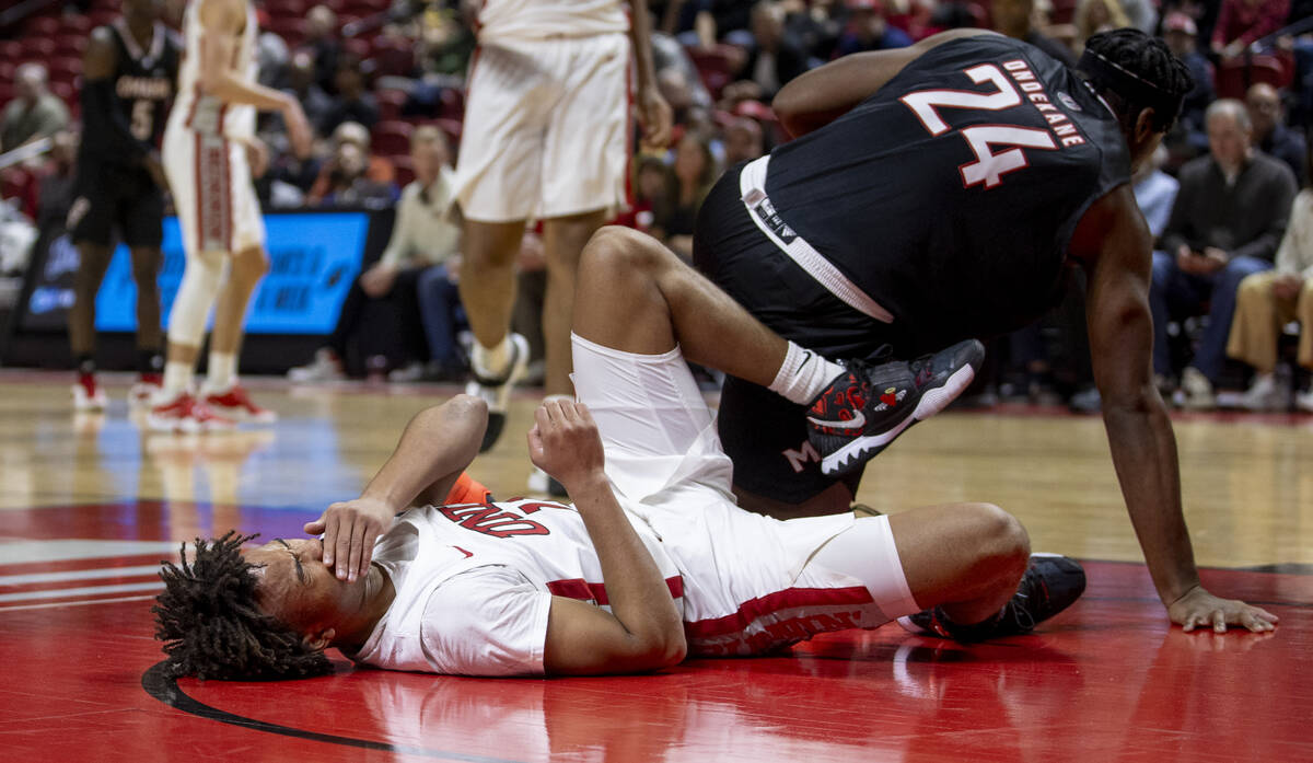 during the college basketball game against the TKTKTK at the Thomas & Mack Center, Thursday ...