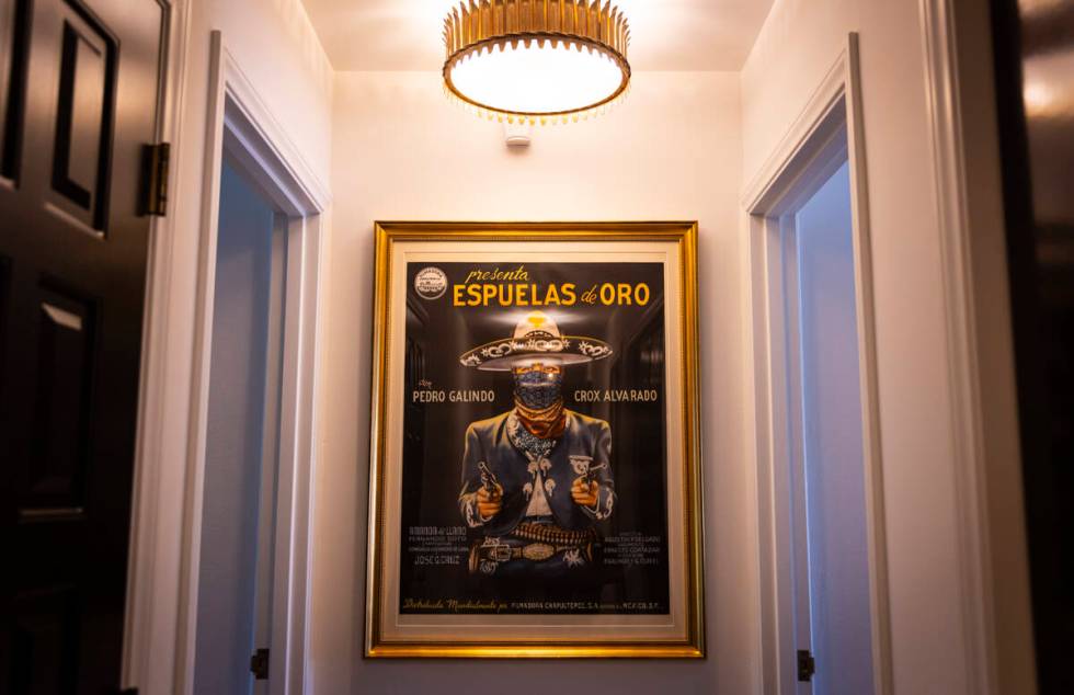 A movie poster for 1948 Mexican western film "Spurs of Gold" is seen on display at th ...