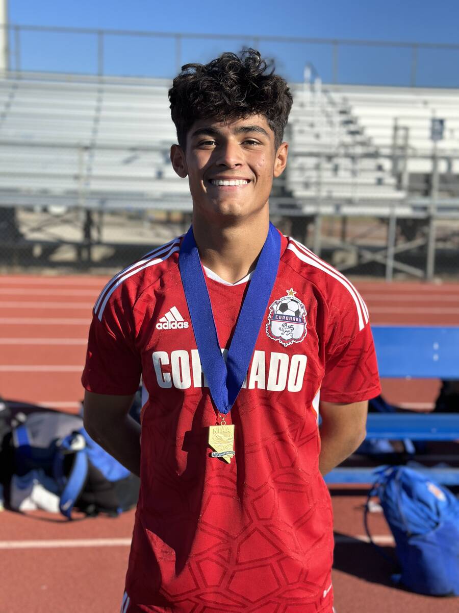 Coronado's Logan Pierce is a member of the Nevada Preps All-Southern Nevada boys soccer team.