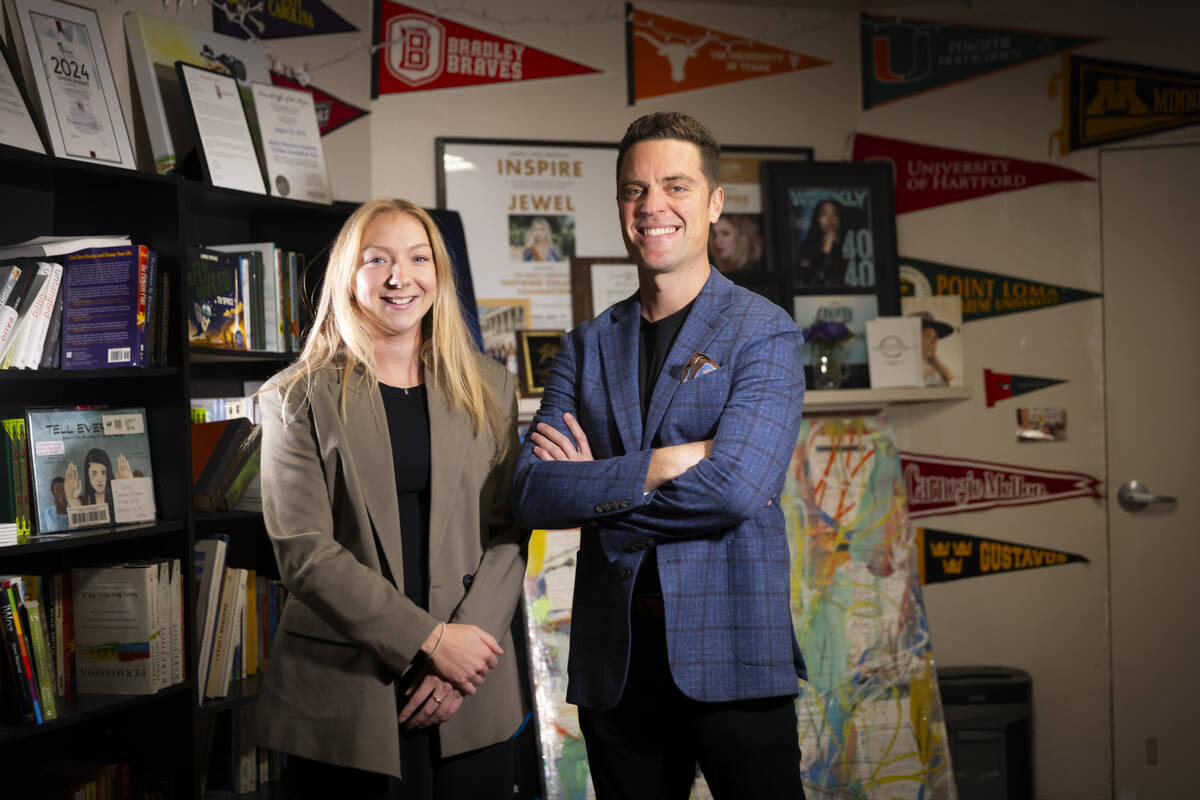 Inspiring Children Foundation CEO Trent Alenik, right, and Eleanor Chapman, development manager ...