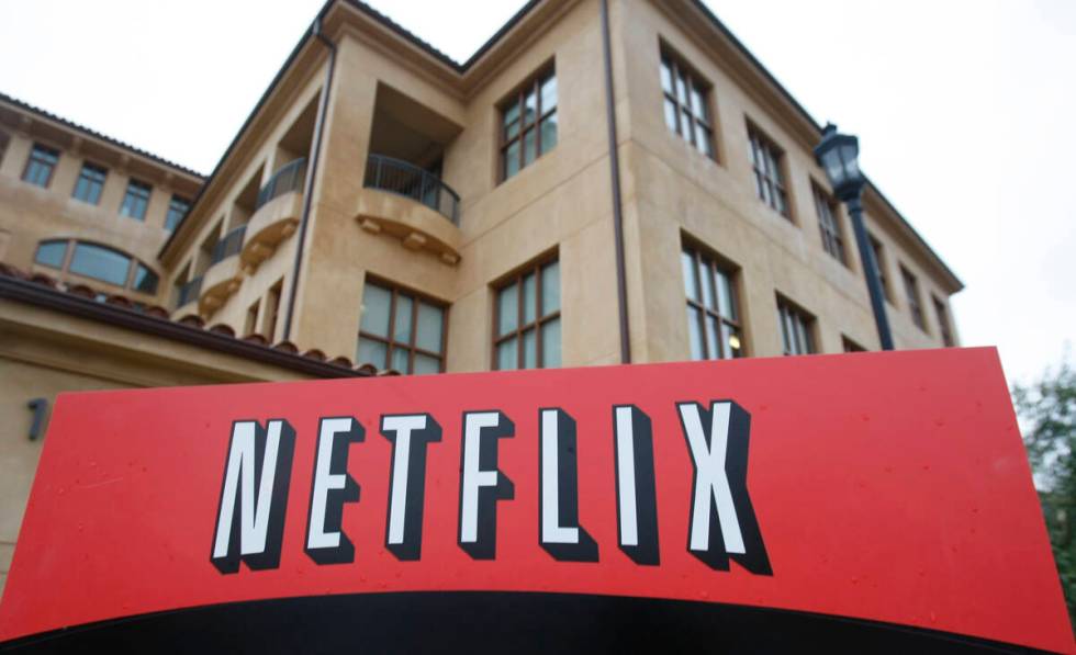 FILE - This Jan. 29, 2010, file photo shows the company logo and view of Netflix headquarters i ...