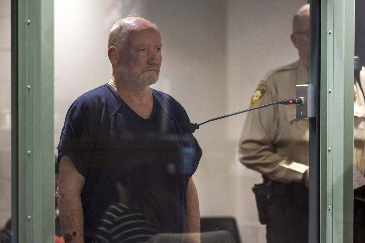 Donald Eubank makes his initial appearance before a judge behind the glass at the Regional Just ...