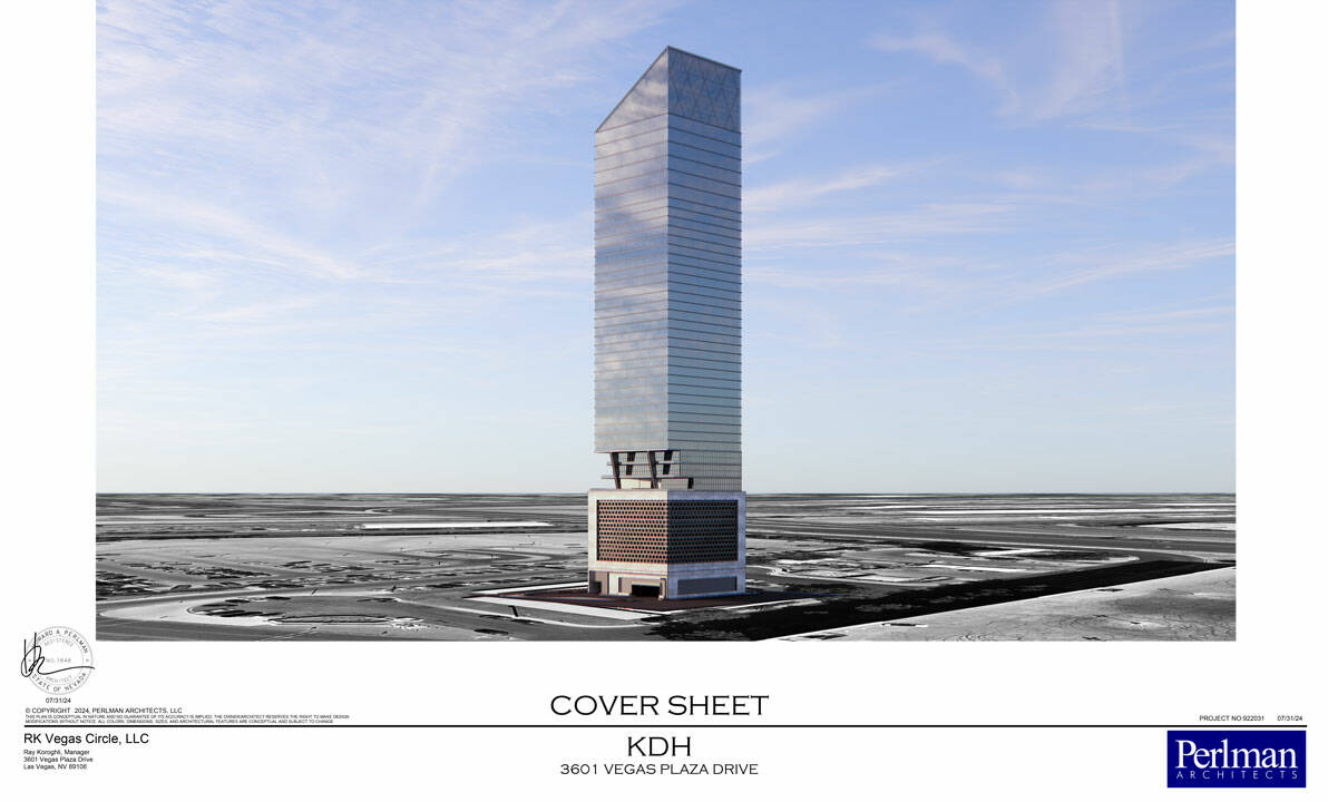 Here's a rendering of the 648-foot, 486-room non-gaming KDH Hotel, just west of Treasure Island ...