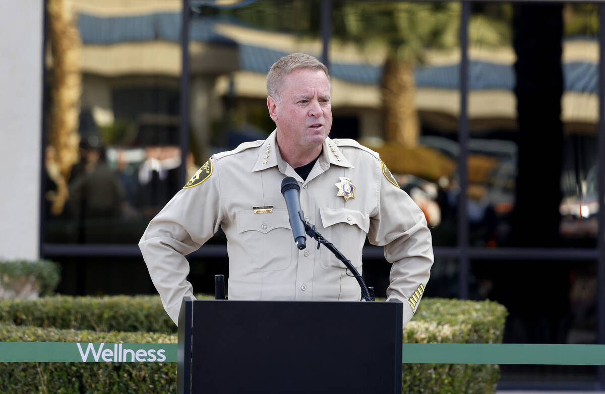 Sheriff Kevin McMahill speaks before the ribbon cutting ceremony for the newly opened Wellness ...