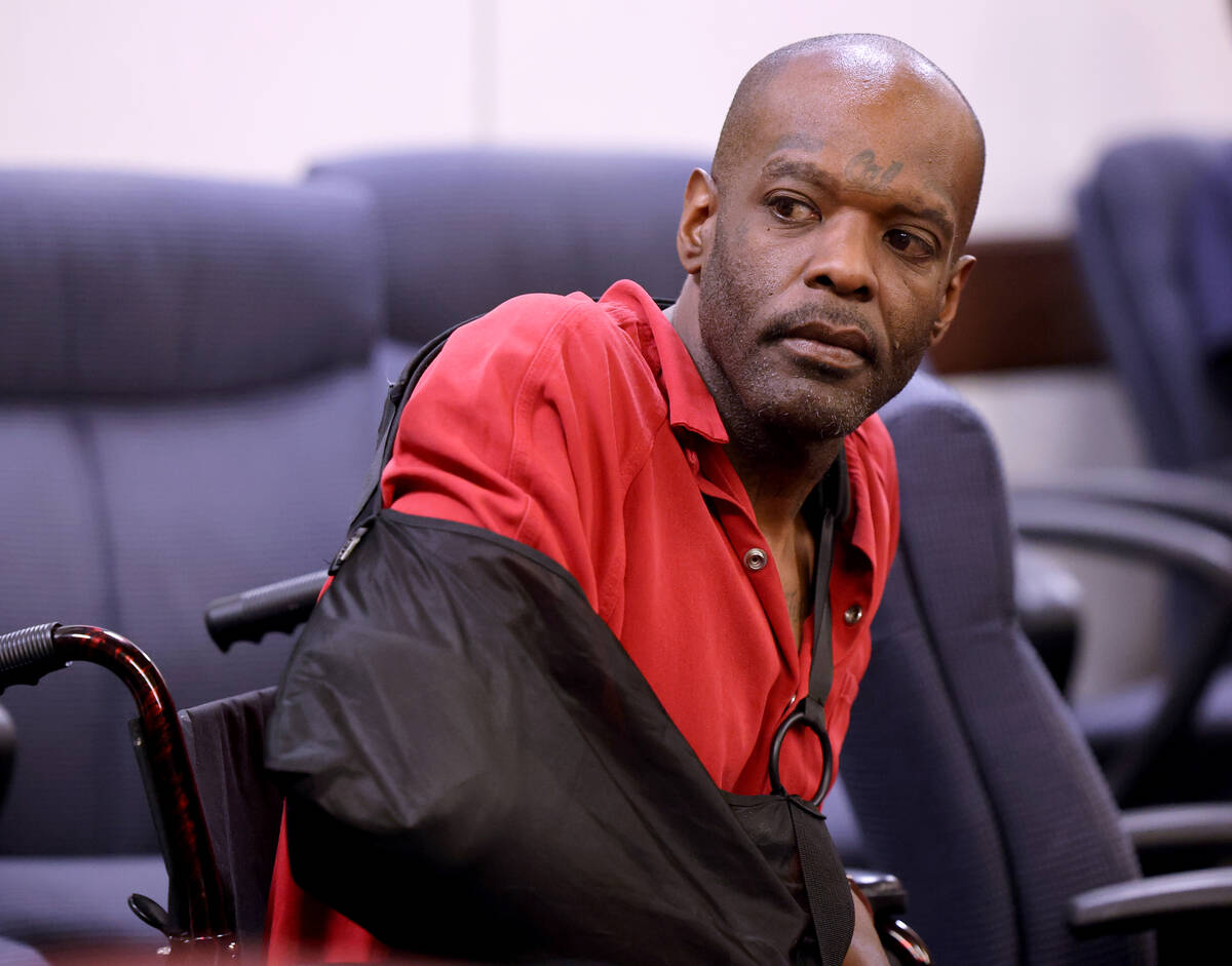 Johnathan Gaston, who is accused of striking a Henderson Police Department sergeant with a stol ...