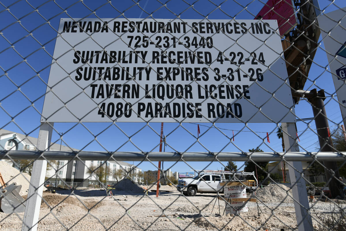 Construction of a retail plaza on Paradise Road near Flamingo Road continues Friday, January 24 ...