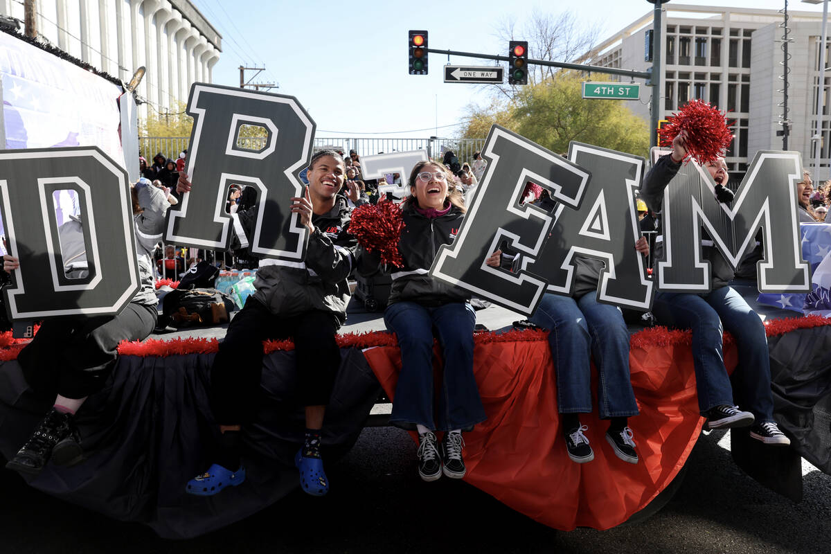 UNLV Upward Bound Math & Science rides in the 43rd annual Martin Luther King Jr. Day parade ...