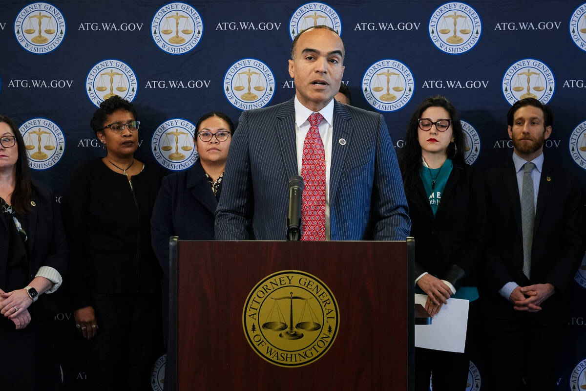 Washington Attorney General Nick Brown speaks during a news conference announcing that Washingt ...