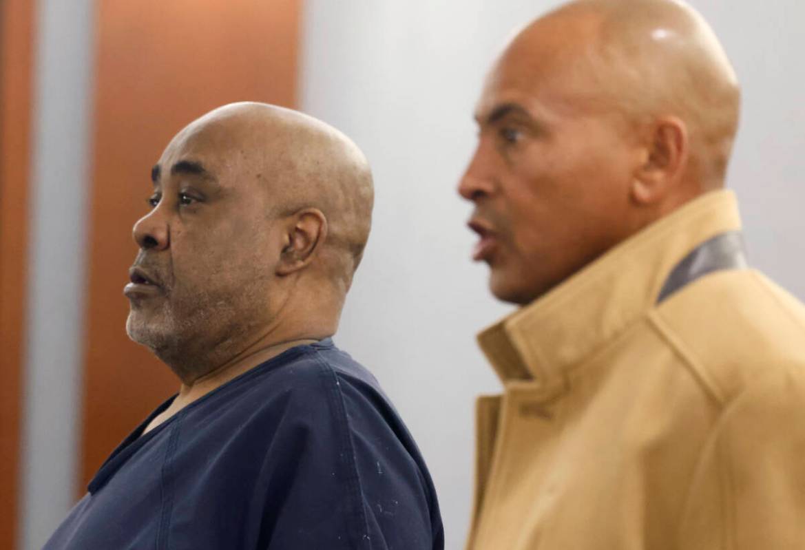 Duane "Keffe D" Davis, left, who is accused of orchestrating the 1996 slaying of hip- ...