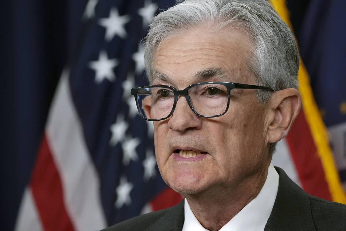 Federal Reserve Chairman Jerome Powell speaks during a news conference after the Federal Open M ...