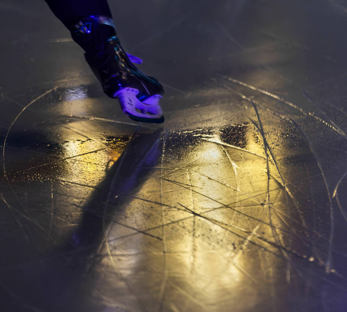 A UNLV player takes the ice before the club hockey team faces the Jamestown Jimmies during thei ...