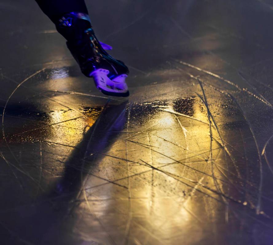 A UNLV player takes the ice before the club hockey team faces the Jamestown Jimmies during thei ...