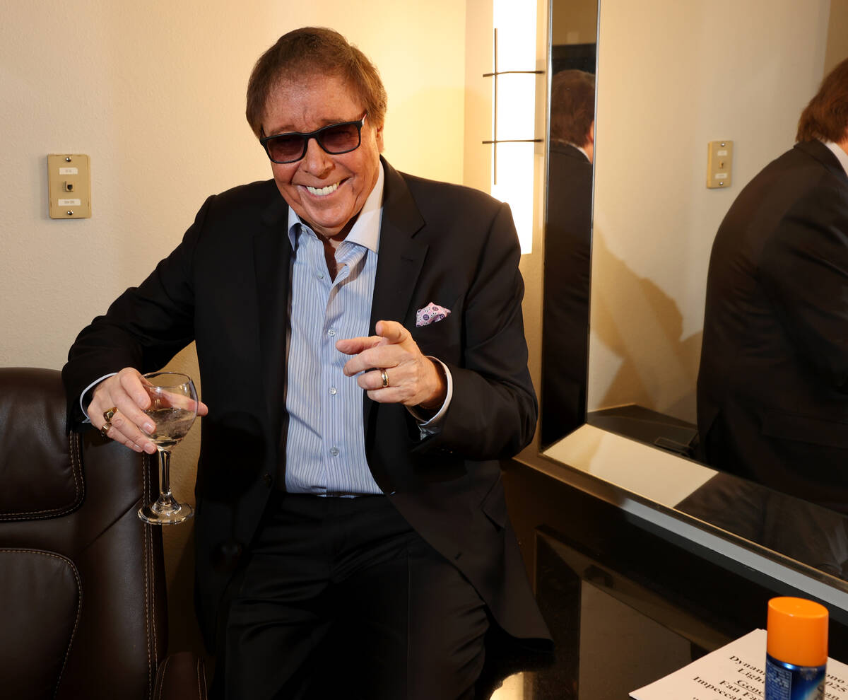 Dennis Bono poses in his dressing room before a taping of "The Dennis Bono Show" at South Point ...