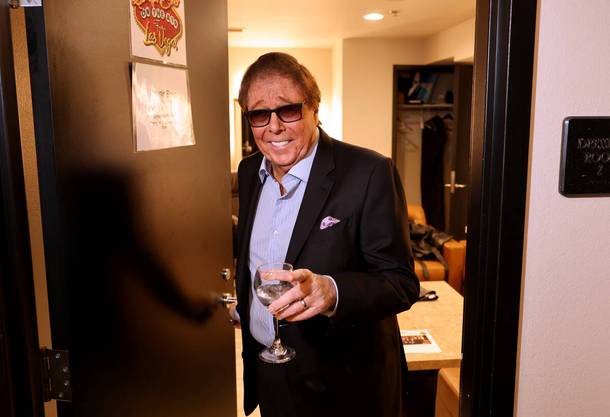 Dennis Bono poses in his dressing room before a taping of "The Dennis Bono Show" at South Point ...