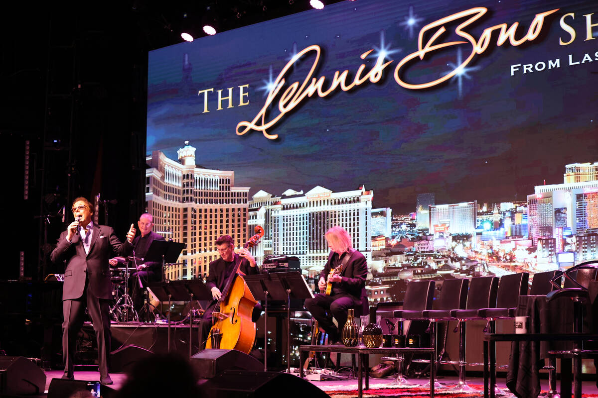 Dennis Bono performs during a taping of "The Dennis Bono Show" at the South Point Showroom in L ...