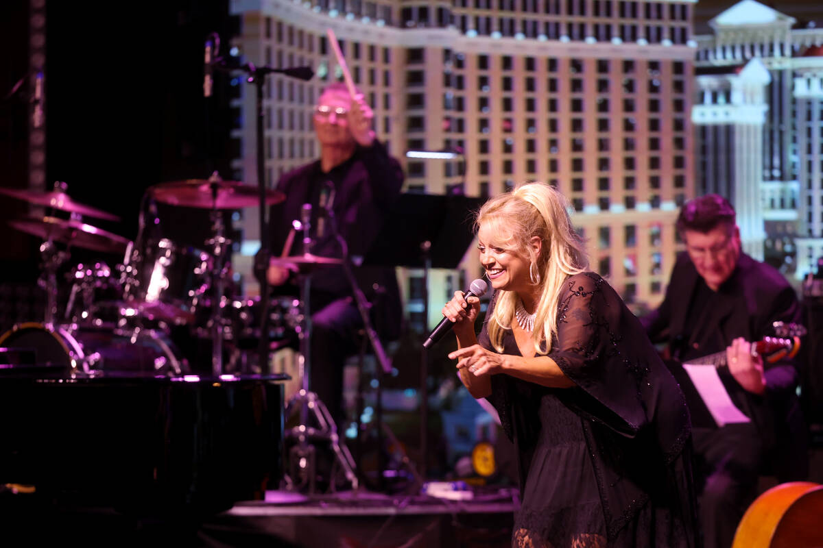 Patty Powers performs during a taping of "The Dennis Bono Show" at the South Point Showroom in ...