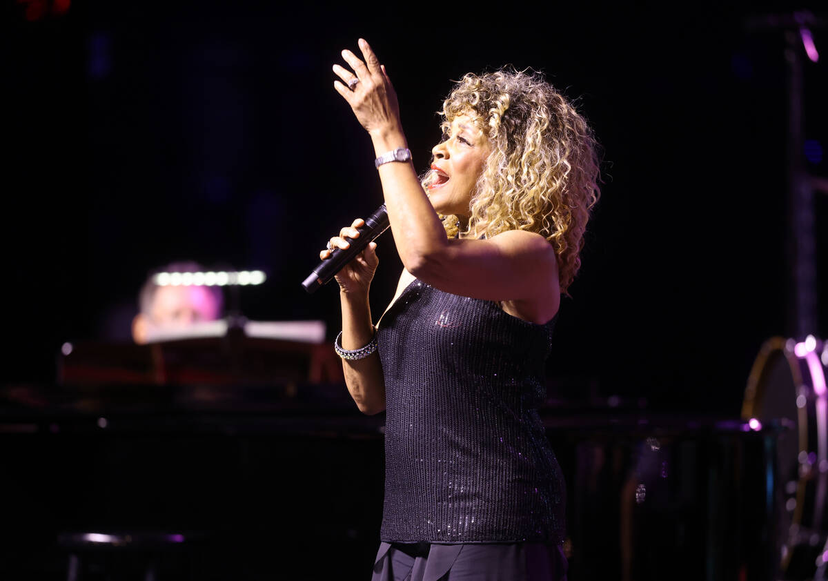 Genevieve Dew performs during a taping of "The Dennis Bono Show" at the South Point Showroom in ...