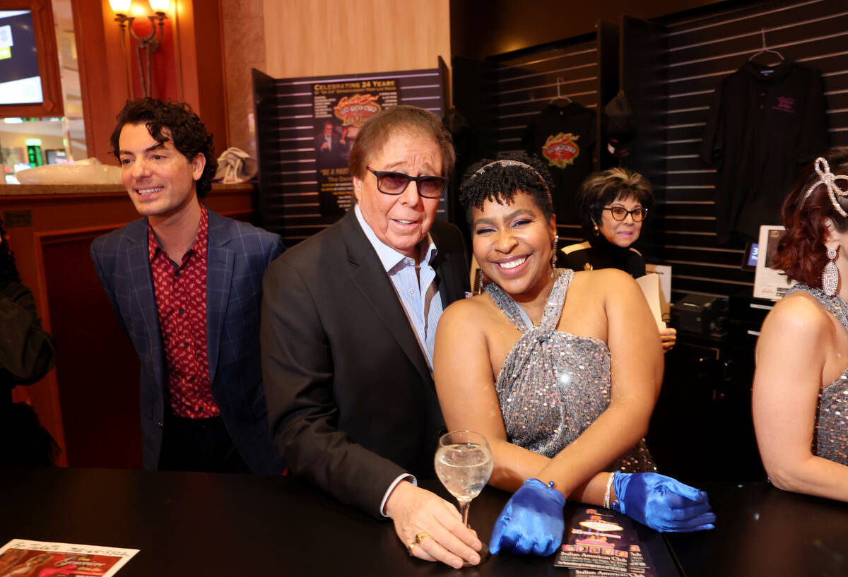 Dennis Bono and Serena Henry visit with the audience after performing in "The Dennis Bono Show" ...