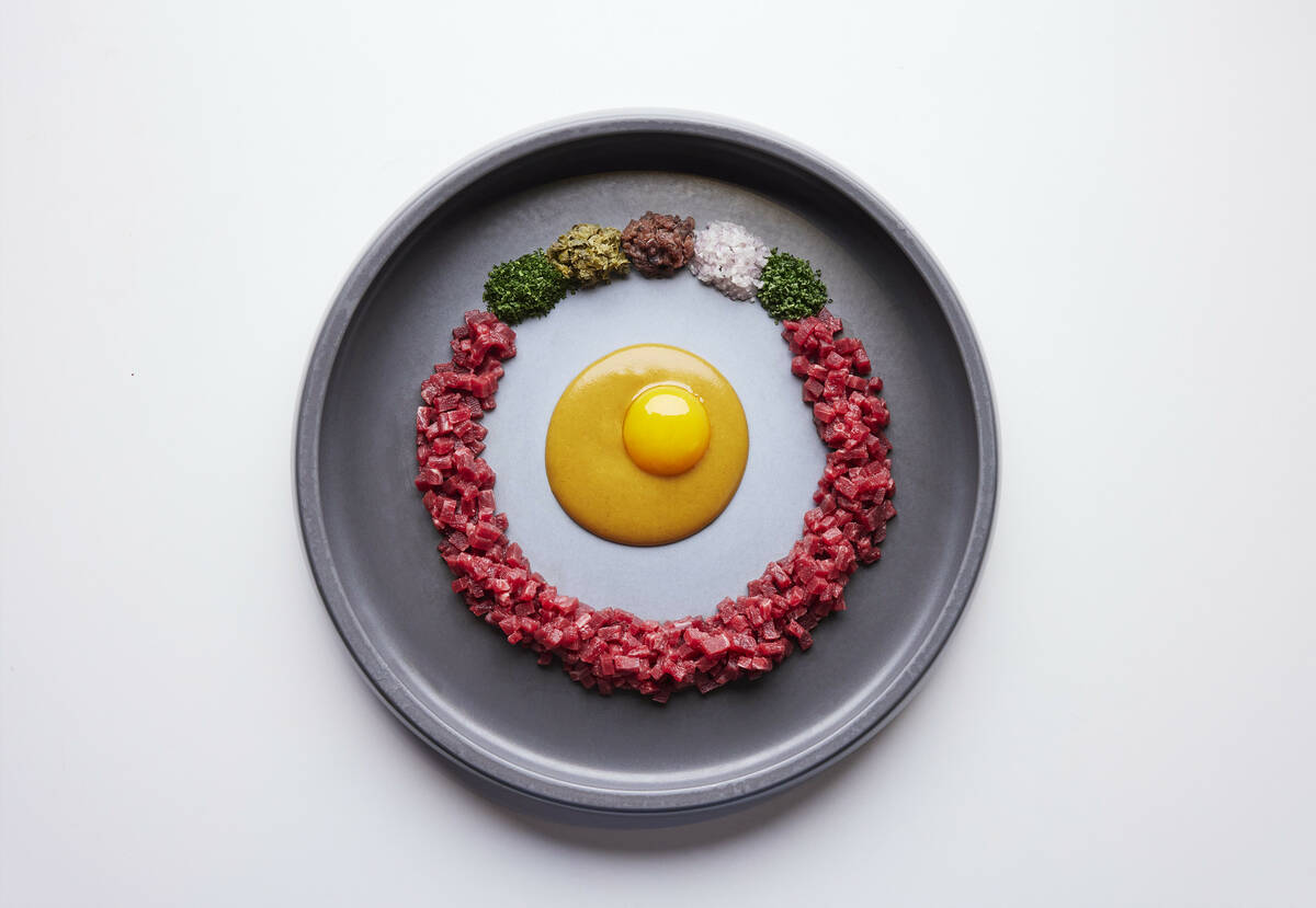Classic tartare to celebrate Valentine's Day 2025 from Bazaar Meat by José Andrés in Sahara L ...