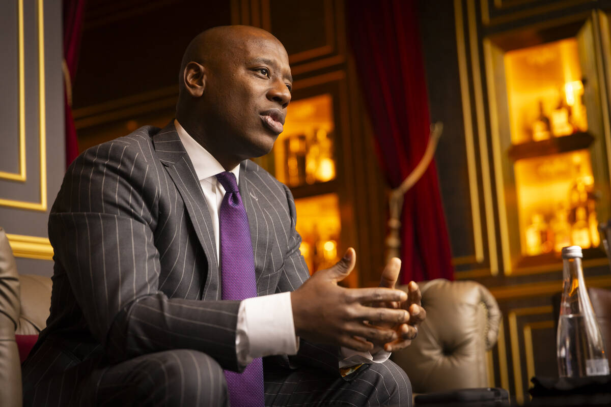 Resorts World CEO Alex Dixon participates in an interview inside Eight Cigar Lounge at Resorts ...