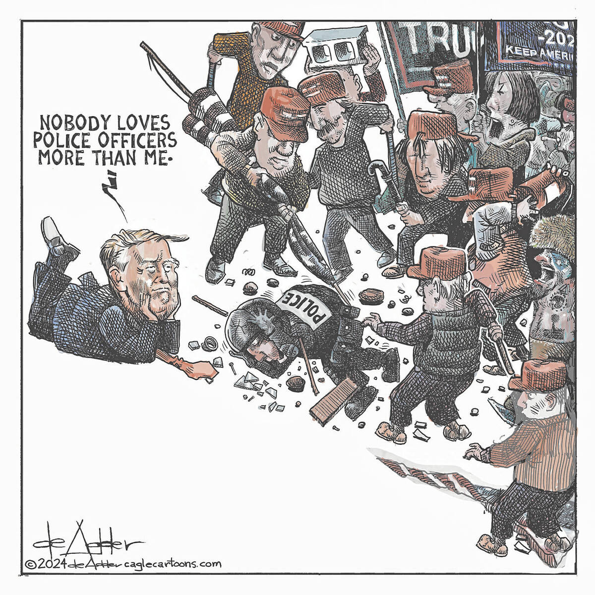 President Donald Trump says Nobody loves police more than him as the January 6th unsuyrgents be ...