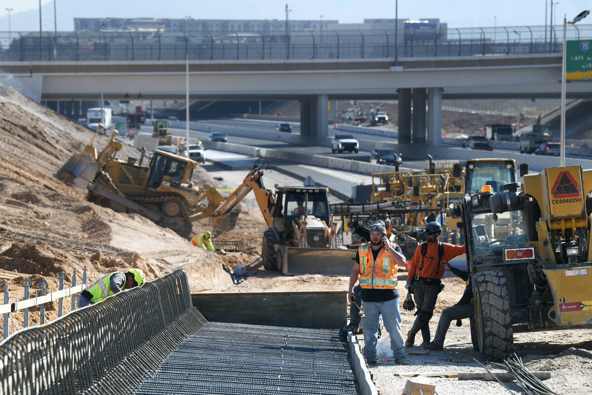 Work continues on the Interstate 215 widening project between Las Vegas and Jones Boulevards T ...