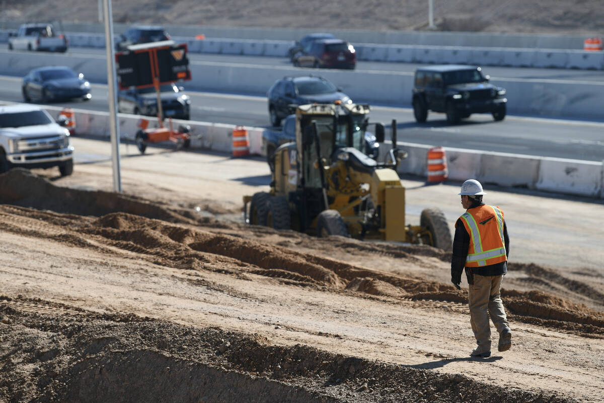 Work continues on the Interstate 215 widening project between Las Vegas and Jones Boulevards T ...