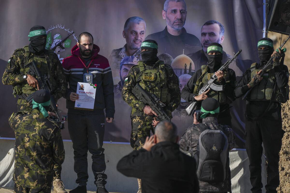 Israeli Yarden Bibas, 34, who has been held hostage by Hamas in Gaza since October 7, 2023, pos ...