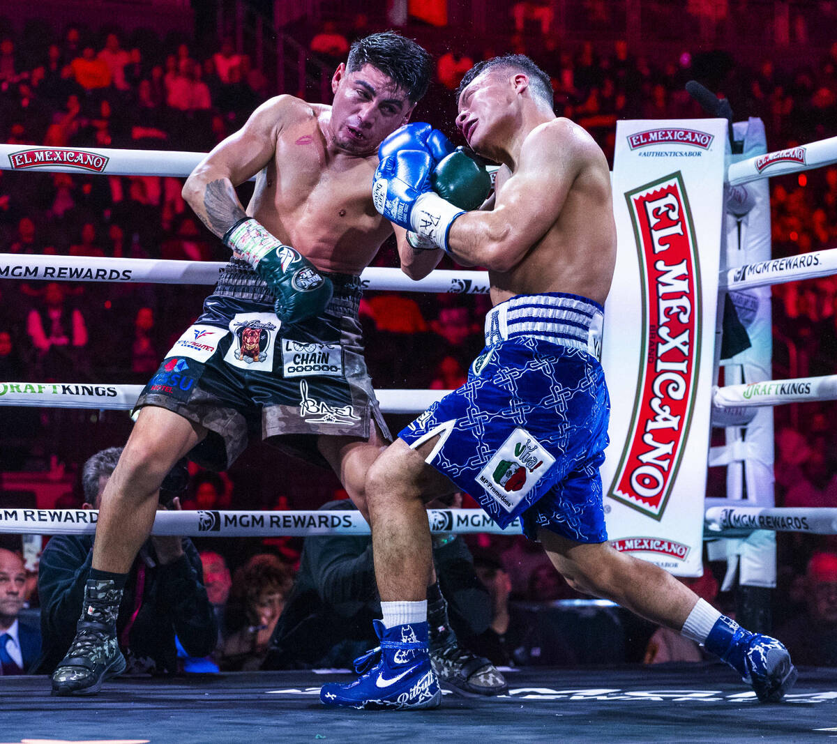 Angel Fierro catches Isaac “Pitbull” Cruz on the chin during round 3 of their su ...