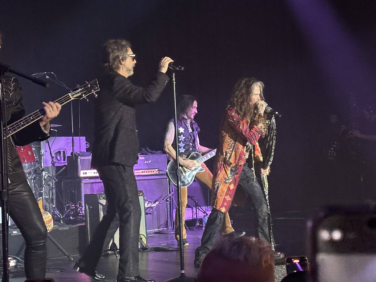 Steven Tyler of Aerosmith and Chris Robinson of the Black Crowes perform at Janie's Fund charit ...