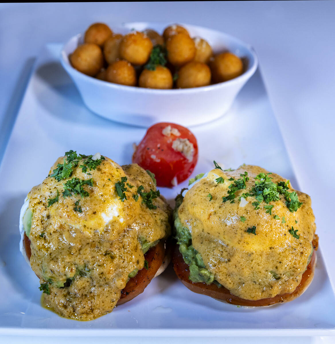 California eggs Benedict from Toasted Gastrobrunch, on Friday, Feb. 7, 2025, in Las Vegas . (L. ...