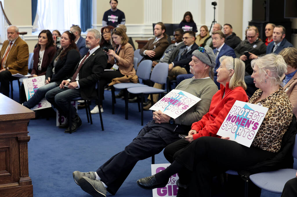 People listen to Lt. Gov. Stavros Anthony speak during a rally in celebration of National Girls ...