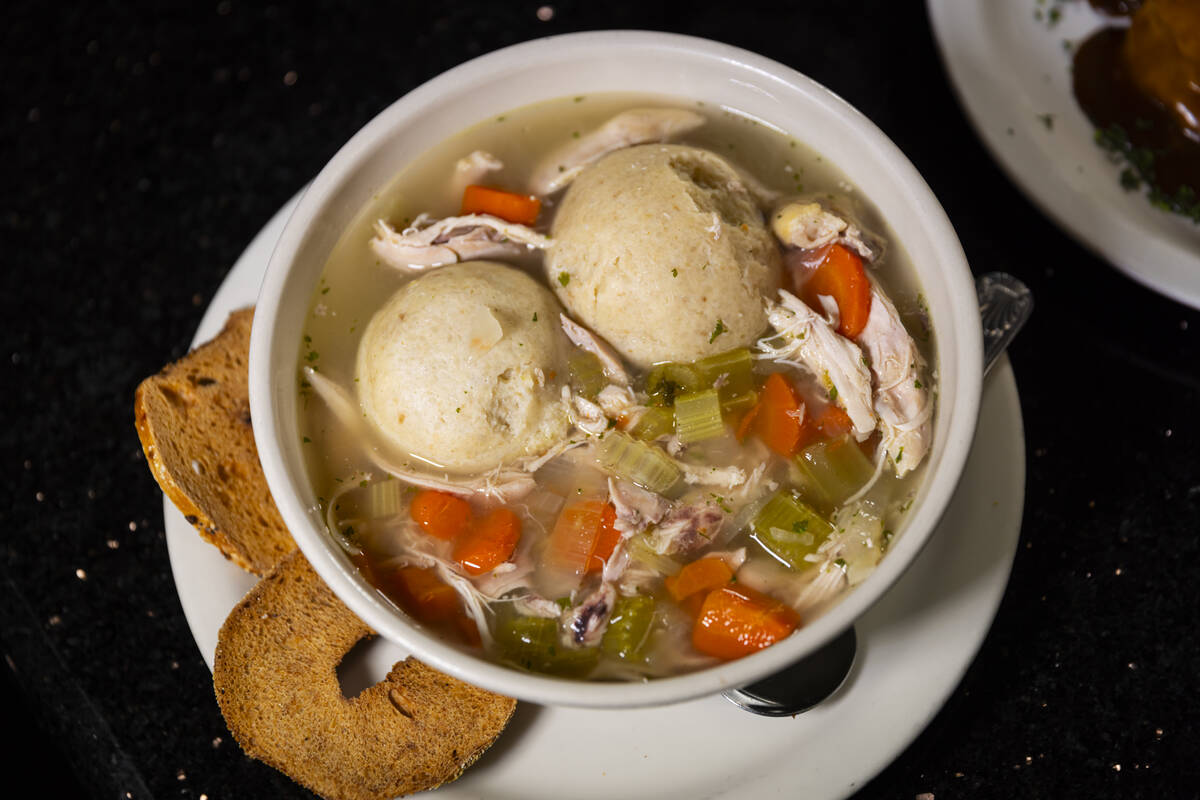 Matzoh ball and chicken noodle soup is pictured at Weiss Deli, soon to be Fisher’s Deli, ...