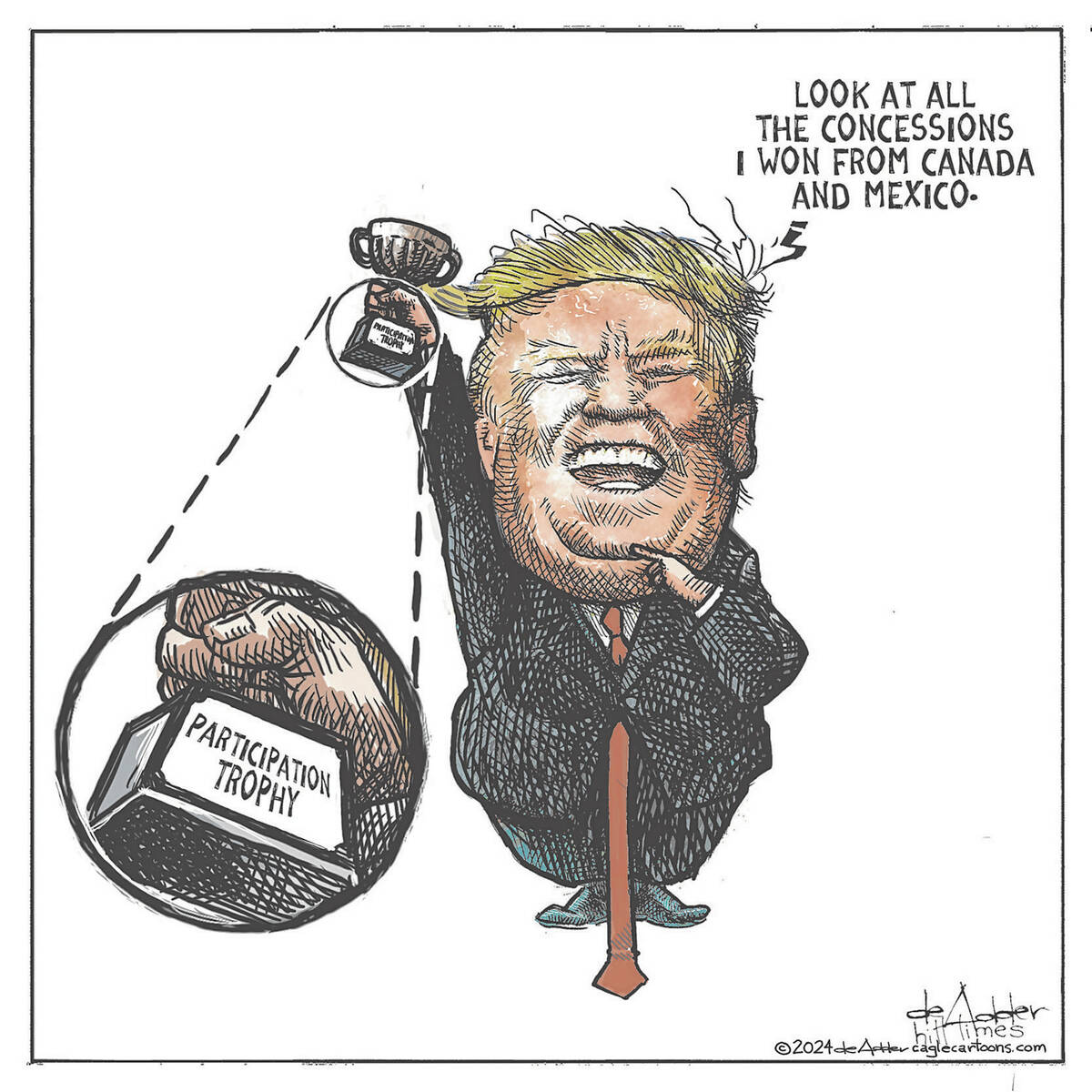 Donald Trump points to all the concessions he's won from a trade war with Canada and Mexico and ...