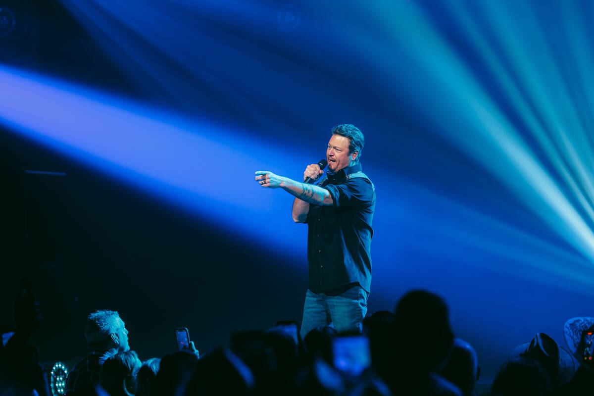 Blake Shelton performs on the opening night of his six-show residency at the Colosseum at Caesa ...