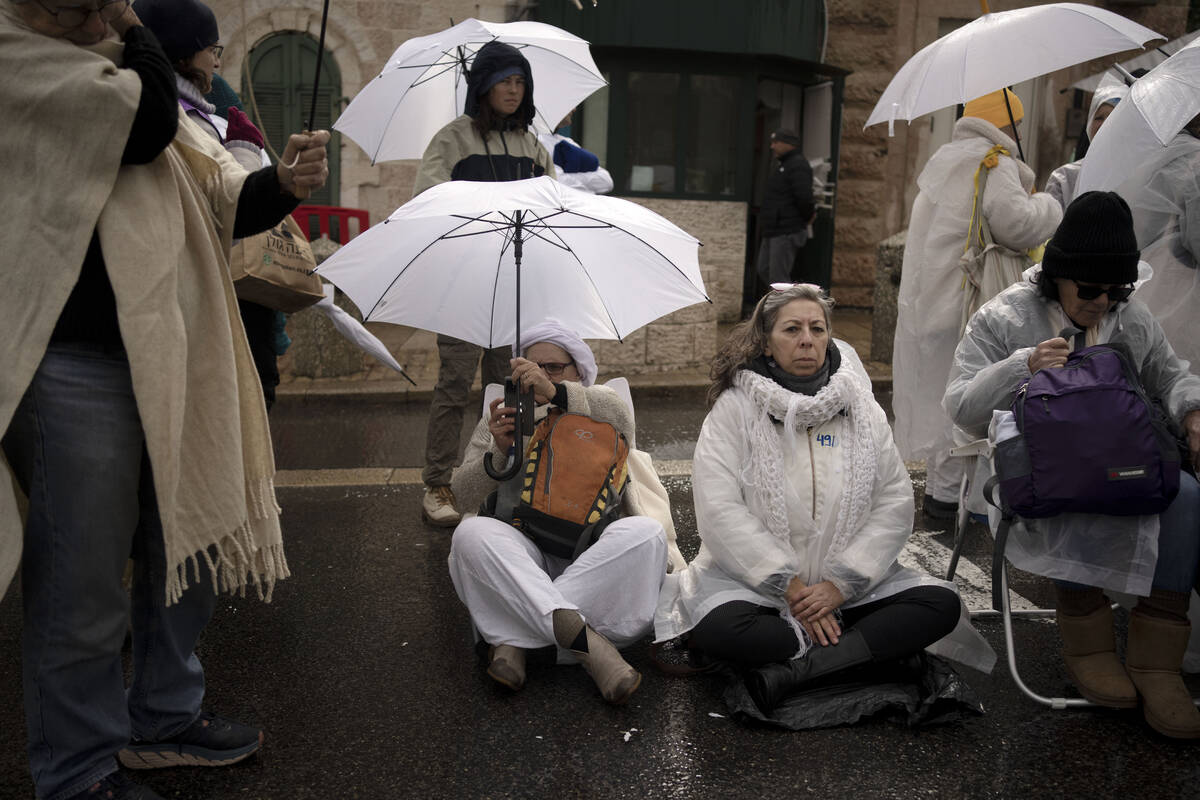 Women Mishmeret 101, or shift 101, a group of mothers of hostages held in the Gaza Strip and th ...