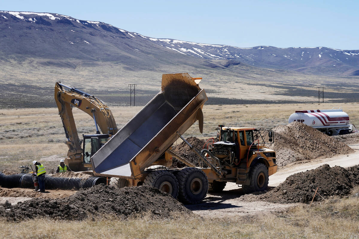 Construction continues at the Thacker Pass mine site on April 24, 2023, near Orovada, Nev. (AP ...