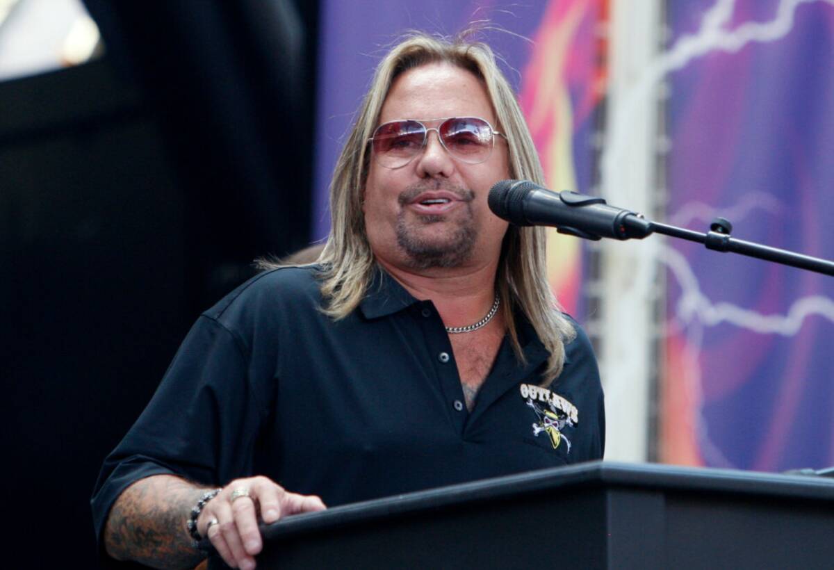 Vince Neil speaks during an event to announce Las Vegas' new Arena Football League team in Sept ...