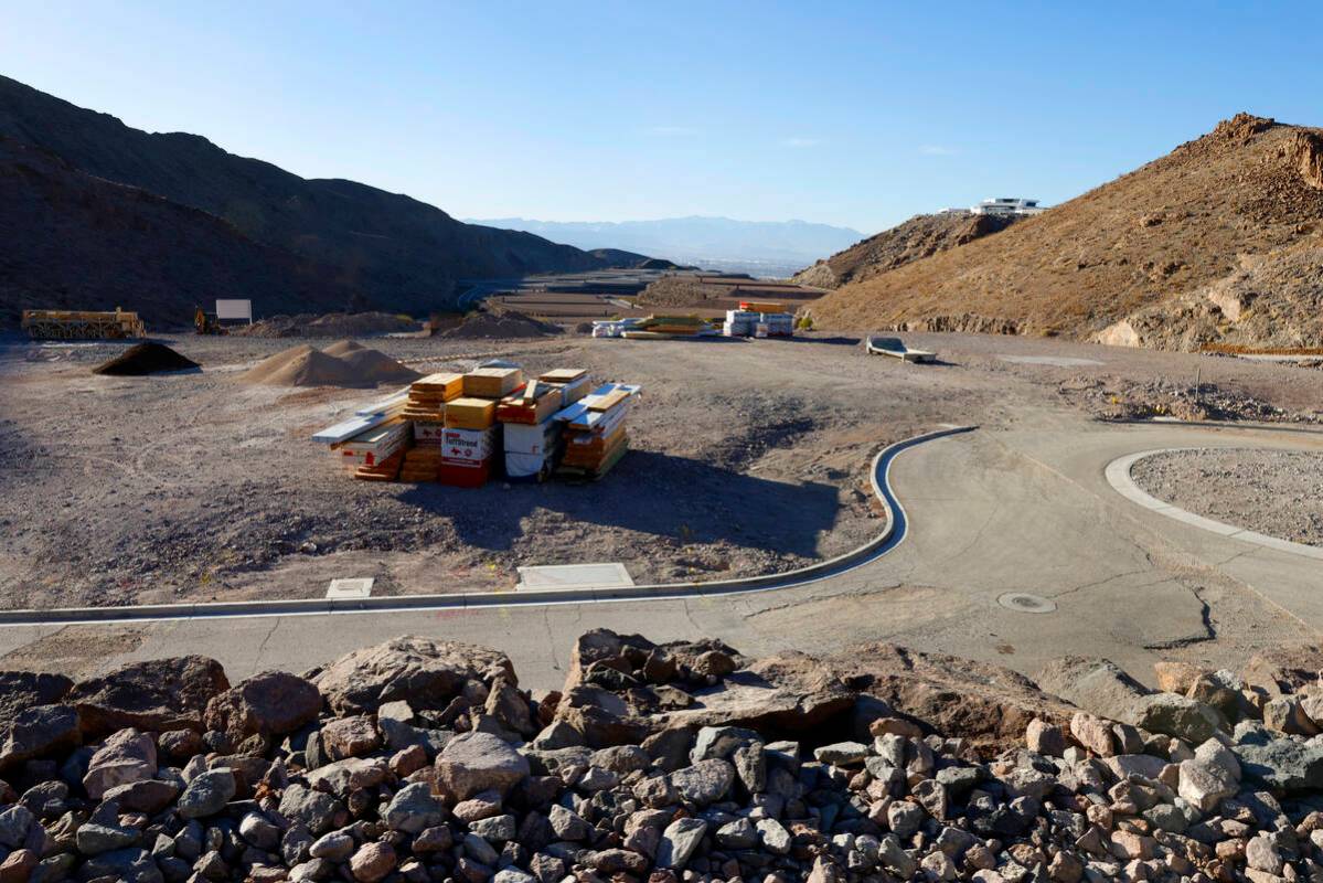 Construction materials are seen at the Ascaya community where the Canyon project, which will fe ...