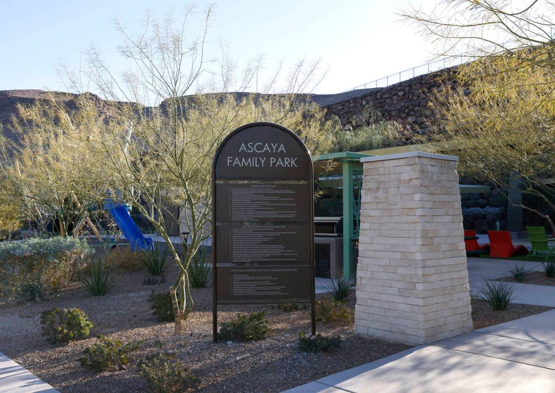 Ascaya family park is seen at Ascaya community, on Monday, Feb. 10, 2025, in Henderson. Constru ...