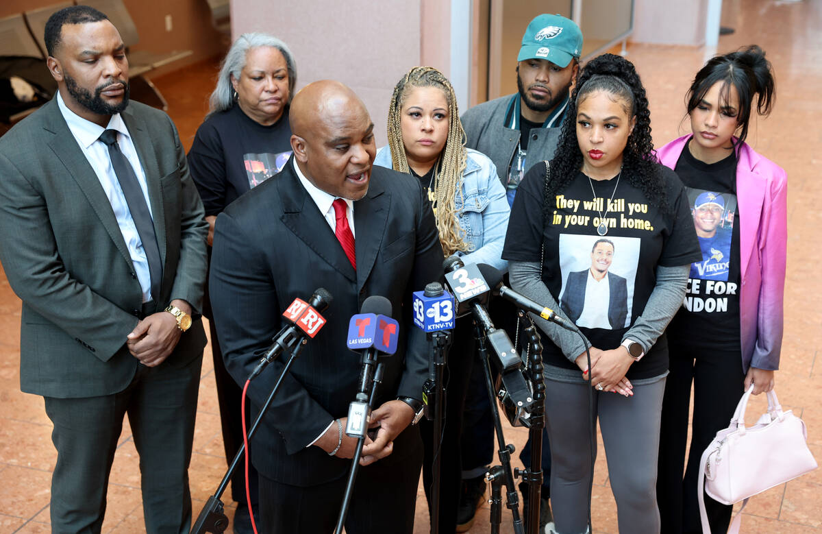 Family members of Brandon Durham, who was shot and killed by police after reporting a home inva ...