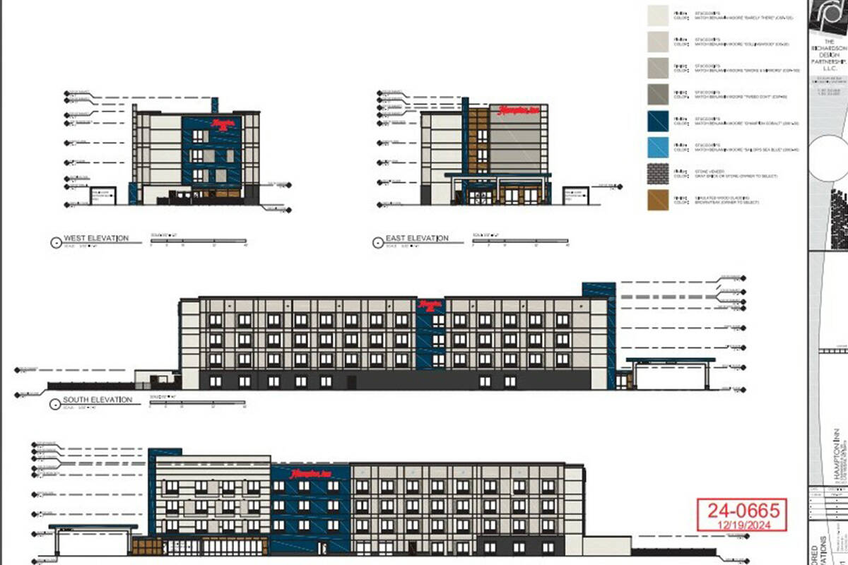 Blueprints for the approved Hampton Inn on North Durango Drive and North Oso Blanca Road. (Subm ...