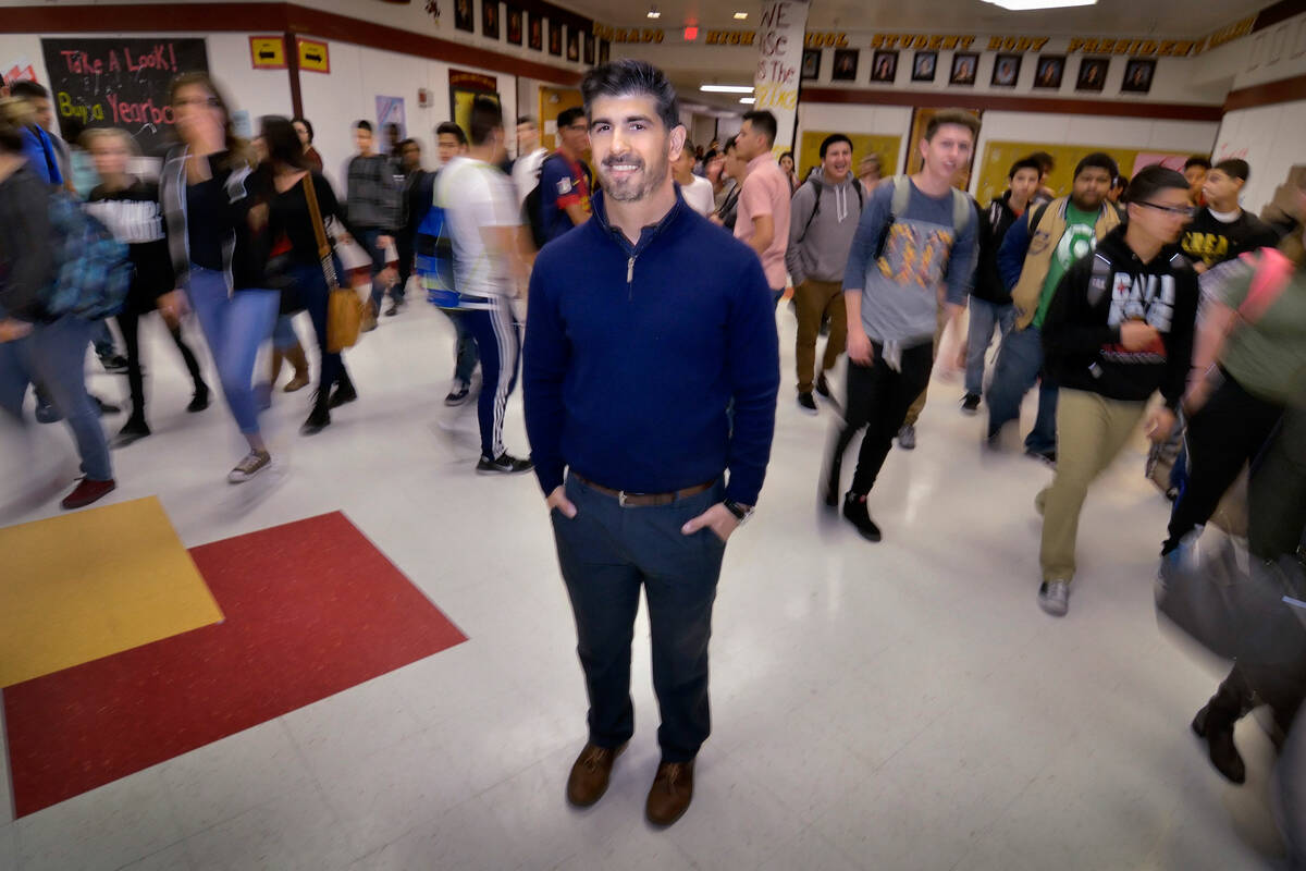 John Anzalone, then principal at Eldorado High School, is shown as classes let out at the schoo ...