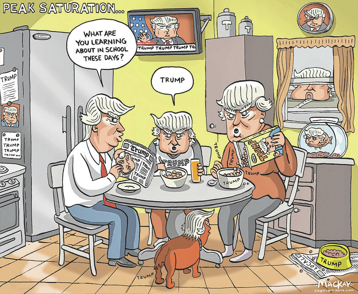 Editorial Cartoon by Graeme MacKay - Wednesday February 12, 2025 In 2025, "Trump fatigue& ...